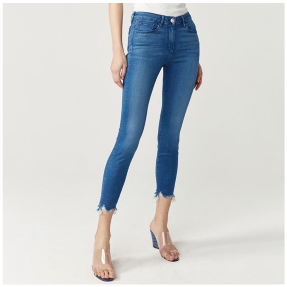 3x1 Denim Midway Skinny Cropped Leg Jean Frayed Hem 23 24 25 27 28